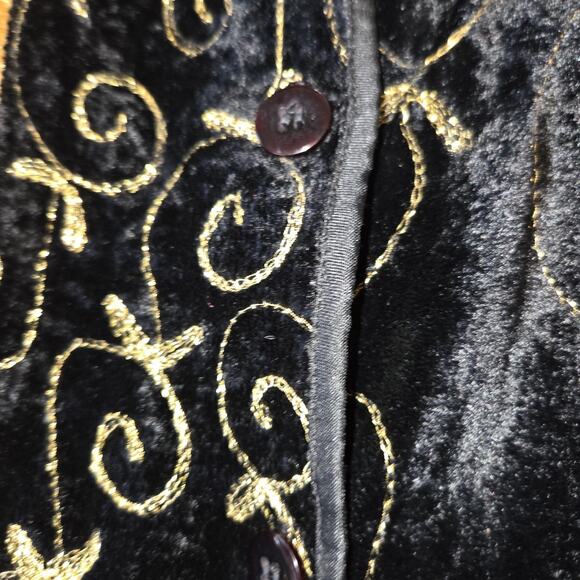 Marisol Patchwork Velour Jacket Top PLUS Sz 2X Embroidered *FLAW Boho Hippie 90s - Picture 7 of 16